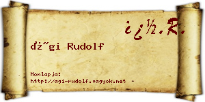 Ági Rudolf névjegykártya
